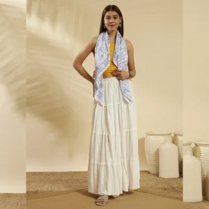 Women’s Traditional Floral Print Cotton Scarf - Image 3