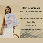 Women’s Traditional Floral Print Cotton Scarf - Image 9