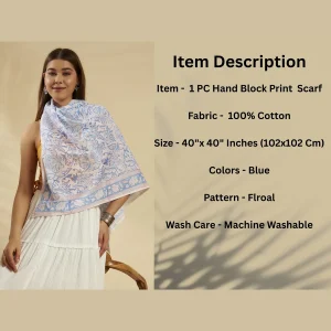 Women’s Traditional Floral Print Cotton Scarf - Image 9