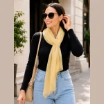 Beige Chiffon Scarf Women's Elegant Lightweight Neck Wrap - Image 2