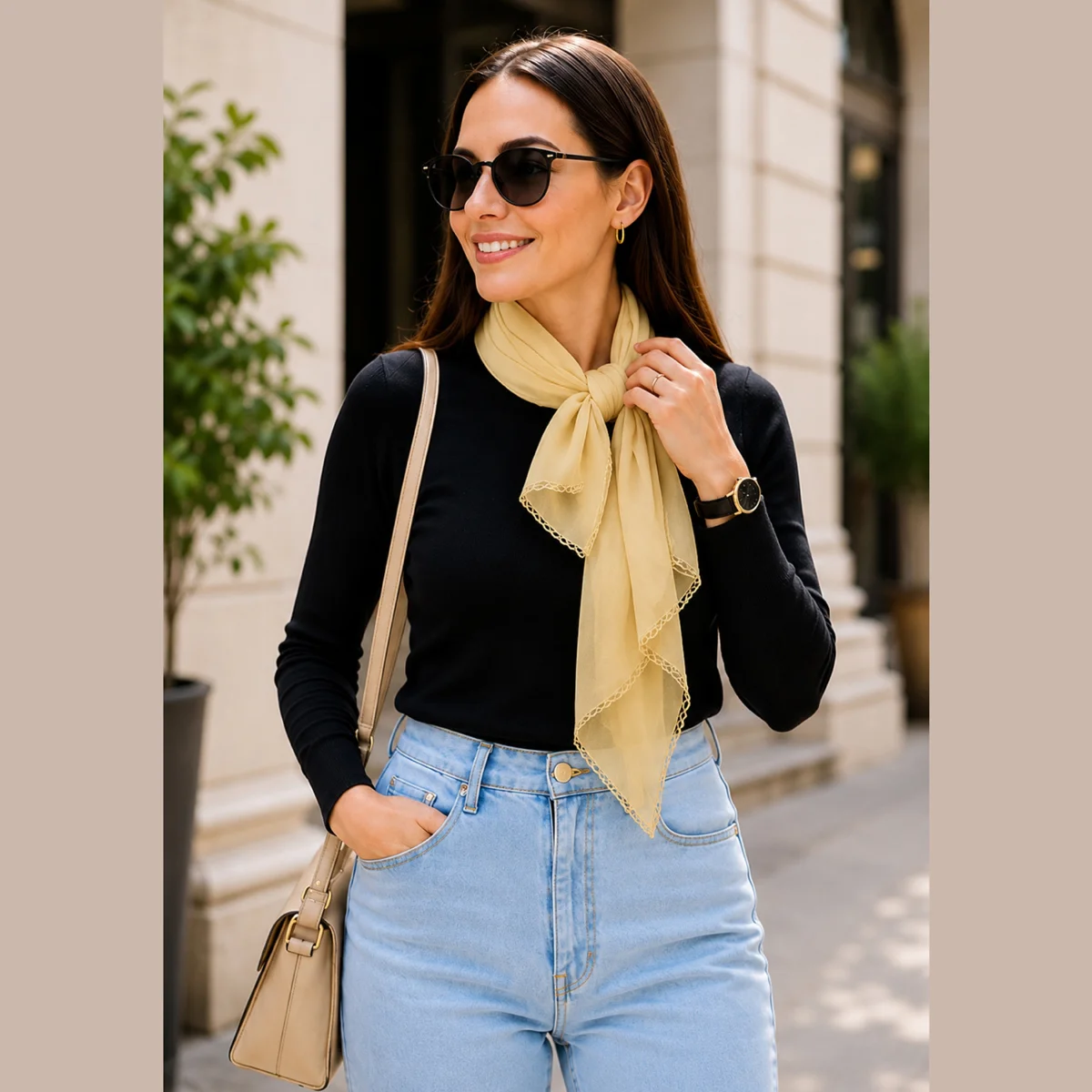 beige-chiffon-scarf-womens-elegant-lightweight-neck-wrap GPS-34 (4)
