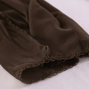 Chocolate Brown Chiffon Neck Wrap Scarf for Women - Image 8