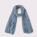 Women's Light Gray Solid Chiffon Scarf Fashion Neck Wrap - Image 7