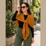 Women's Mustard Gold Chiffon Lightweight Scarf - Image 4