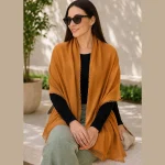 Women's Mustard Gold Chiffon Lightweight Scarf - Image 2