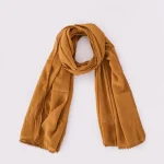 Women's Mustard Gold Chiffon Lightweight Scarf - Image 5