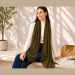 Women's Olive Green Lightweight Chiffon Wrap Scarf - Image 4