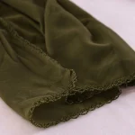 Women's Olive Green Lightweight Chiffon Wrap Scarf - Image 8