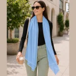 Women's Plain Blue Chiffon Scarf