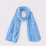 Women's Plain Blue Chiffon Scarf - Image 5
