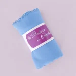 Women's Plain Blue Chiffon Scarf - Image 7