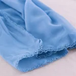 Women's Plain Blue Chiffon Scarf - Image 8