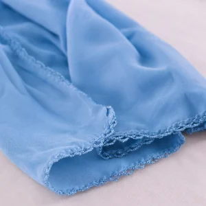 Women's Plain Blue Chiffon Scarf - Image 8