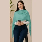 Women's Turquoise Chiffon Wrap Dupatta Lightweight Scarf - Image 2
