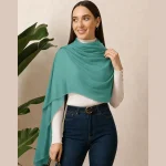 Women's Turquoise Chiffon Wrap Dupatta Lightweight Scarf - Image 4