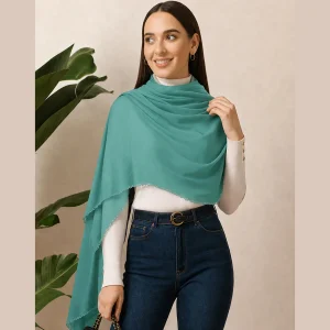 Women's Turquoise Chiffon Wrap Dupatta Lightweight Scarf - Image 4