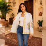 Hand Block Print Handloom Cotton Jacket Gift For Women's