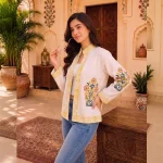 Hand Block Print Handloom Cotton Jacket Gift For Women's - Image 3