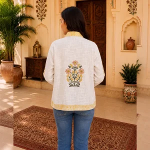 Hand Block Print Handloom Cotton Jacket Gift For Women's - Image 6