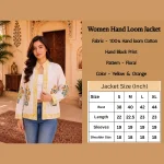 Hand Block Print Handloom Cotton Jacket Gift For Women's - Image 7