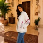 Handloom Cotton Hand Block Print Floral Open Front Jacket - Image 6