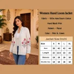 Handloom Cotton Hand Block Print Floral Open Front Jacket - Image 9