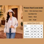 Indian Floral Hand Block Print Front Open Handloom Cotton Jacket - Image 8