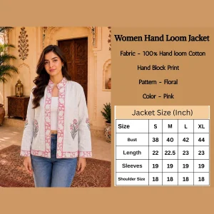 Traditional Hand Block Print Handloom Cotton Open Front Jacket - Image 7