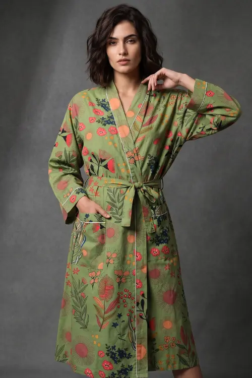 floral print bathrobe