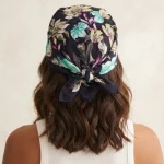 100% Cotton Bandana Blue Abstract Floral Print Scarf