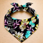 100% Cotton Bandana Blue Abstract Floral Print Scarf - Image 5