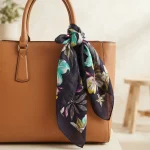 100% Cotton Bandana Blue Abstract Floral Print Scarf - Image 3
