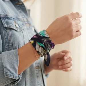 100% Cotton Bandana Blue Abstract Floral Print Scarf - Image 6