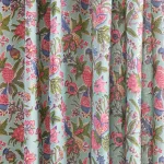 100% Cotton Fabric White Pink Botanical Flower Print Sewing Cloth - Image 2