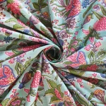 100% Cotton Fabric White Pink Botanical Flower Print Sewing Cloth - Image 4