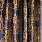 2.5 Yard Sanganeri Tiger Print Cotton Fabric Grey Black Stripe - Image 2