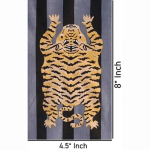 2.5 Yard Sanganeri Tiger Print Cotton Fabric Grey Black Stripe - Image 5