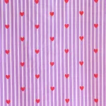 3 Yard Pure Cotton Fabric Handmade Purple Stripe & Hart Print
