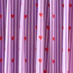 3 Yard Pure Cotton Fabric Handmade Purple Stripe & Hart Print - Image 3