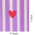 3 Yard Pure Cotton Fabric Handmade Purple Stripe & Hart Print - Image 4