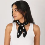 Black Elephant Print 100% Cotton Bandana (21" x 21") - Image 3
