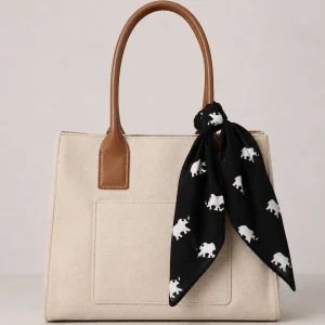 Black Elephant Print 100% Cotton Bandana (21" x 21") - Image 4