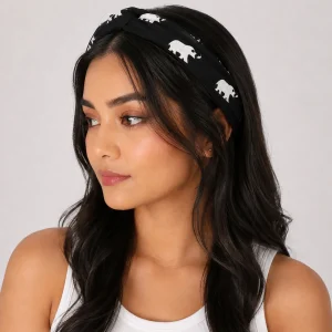 Black Elephant Print 100% Cotton Bandana (21" x 21") - Image 6