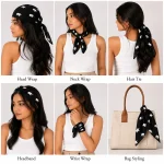 Black Elephant Print 100% Cotton Bandana (21" x 21") - Image 7