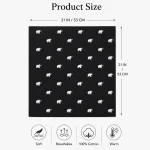 Black Elephant Print 100% Cotton Bandana (21" x 21") - Image 9