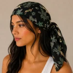 Black Jungle Safari Print 100% Cotton Bandana (21" x 21")