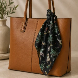 Black Jungle Safari Print 100% Cotton Bandana (21" x 21") - Image 3
