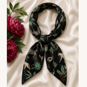 Black Jungle Safari Print 100% Cotton Bandana (21" x 21") - Image 7