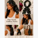 Black Jungle Safari Print 100% Cotton Bandana (21" x 21") - Image 9