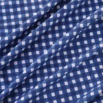 Blue Check Print Sewing Dressmaking Cotton Fabric - Image 3